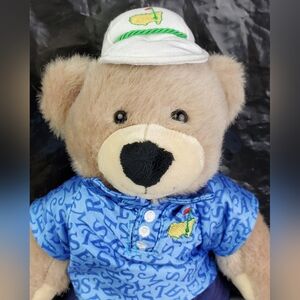 Masters PGA 2022 Golf Tournament Teddy Bear Plush Augusta National w/ Hat - EUC